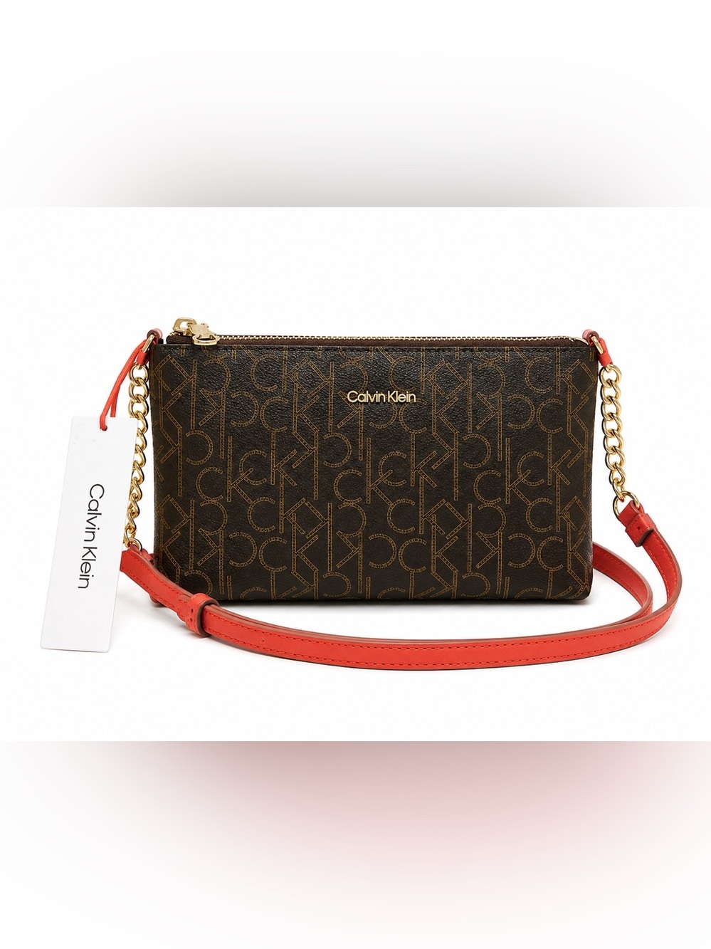 Calvin Klein | NWT | Hayden Saffiano Leather Chain Crossbody